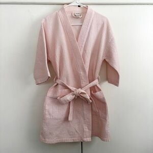 Nordstrom Women’s Everyday Pink Cotton Waffle Stitch Short Robe Size Small